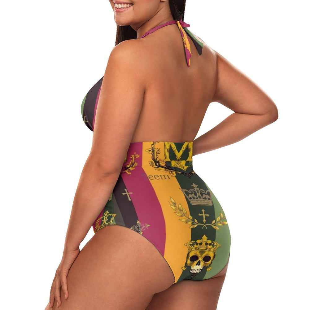 MUNSIEUR All-Over Print Women's High Cut One-piece Swimsuit