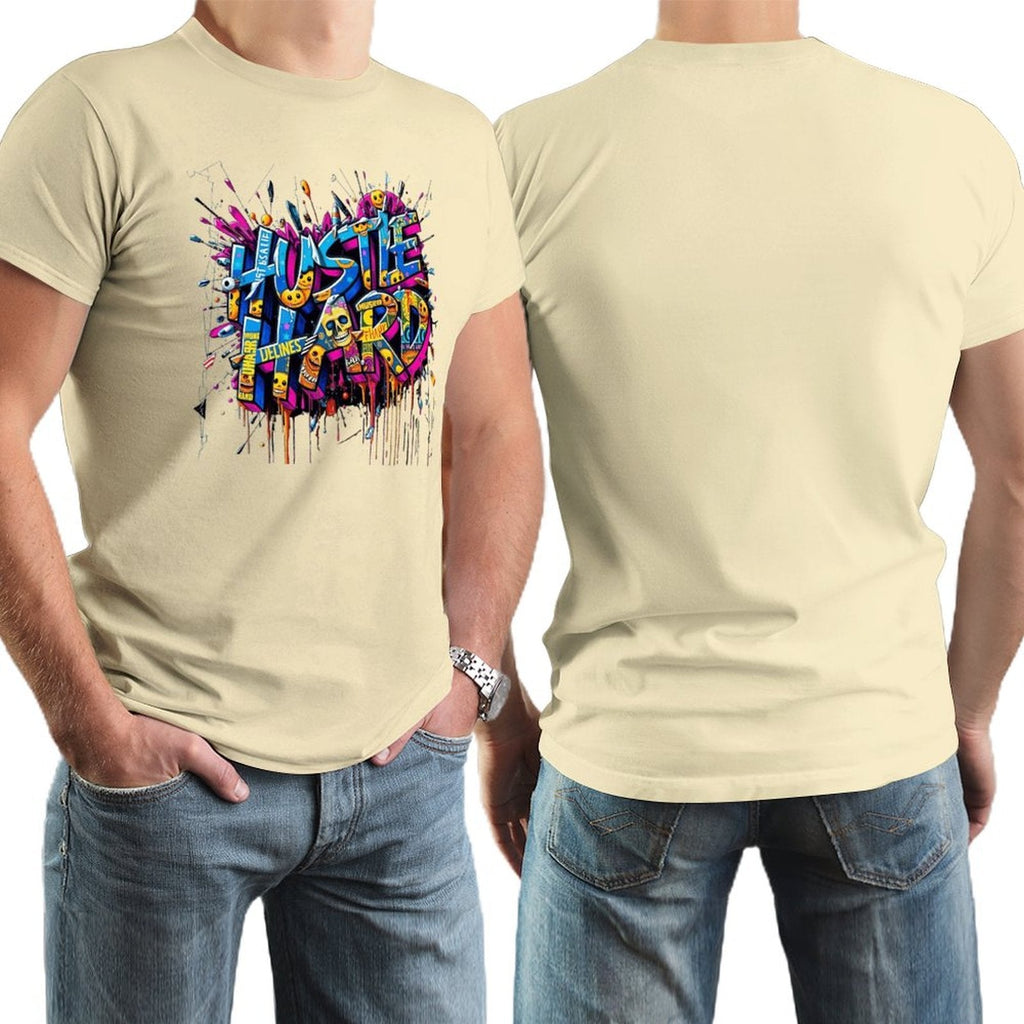 Men's Tee "Hustle Hard" Streetwear Design by Crown Co.👑