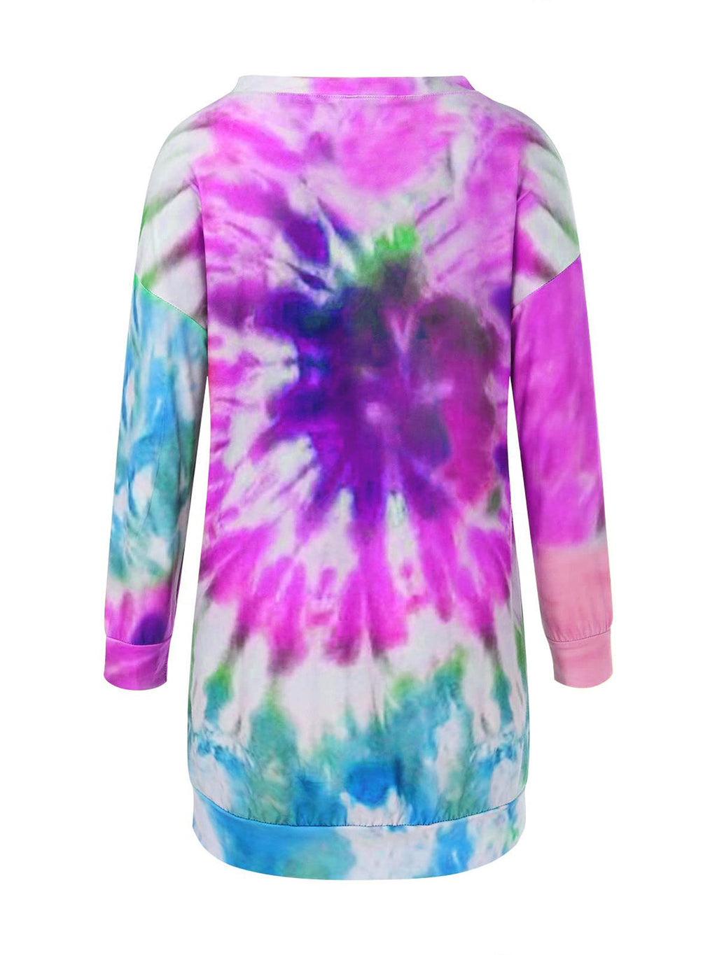 Women's Full Size Round Long Sleeve Dress