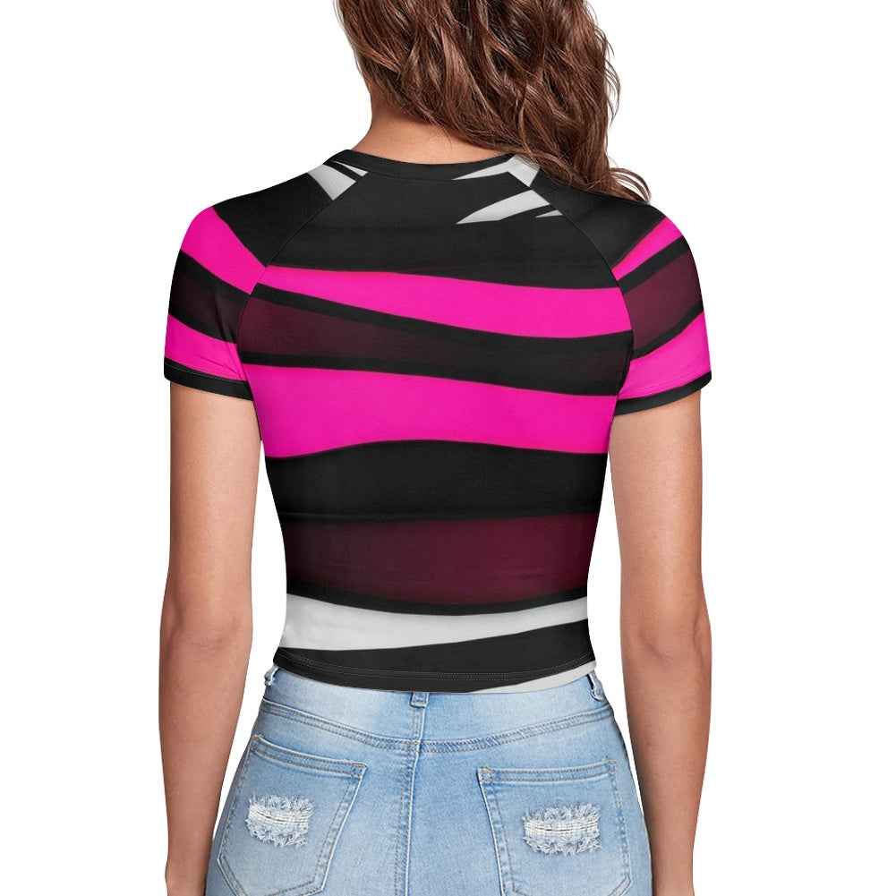 MUNSIEUR Tight cropped navel-baring T-shirt