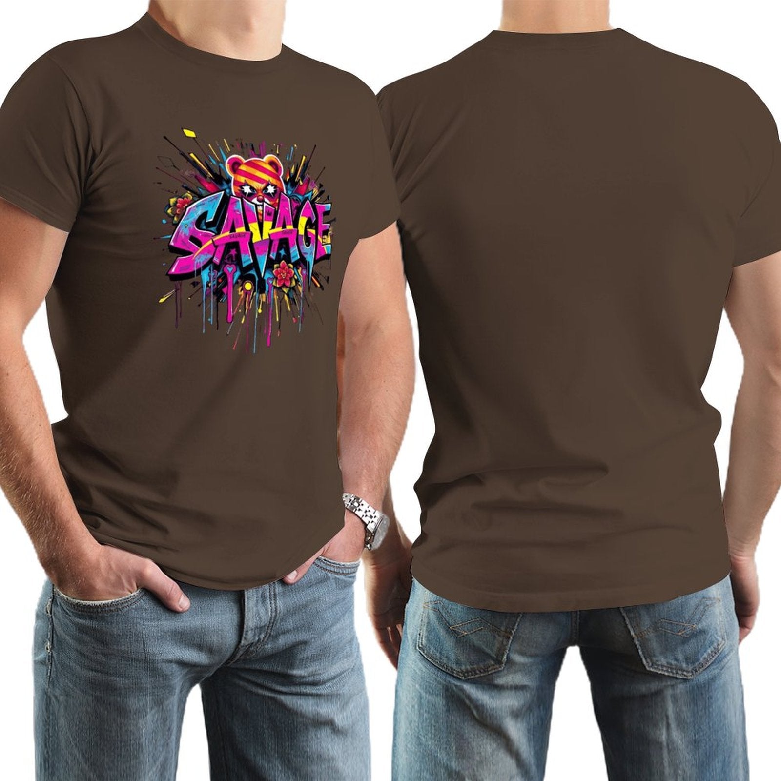 Tee for Men – "Savage" Graphic Streetwear Crown Co.