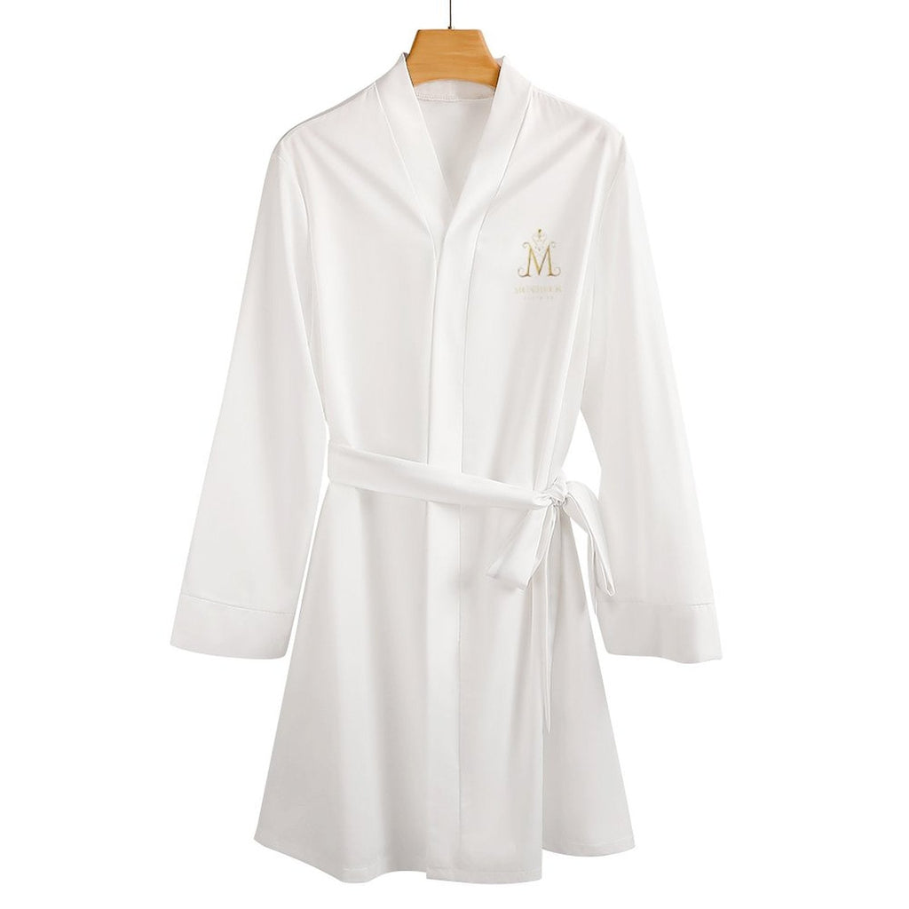 MUNSIEUR Belted Robe - Plunging Neckline Loungewear for Women