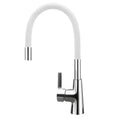 Flexible red silica gel nose kitchen faucet with chrome handle