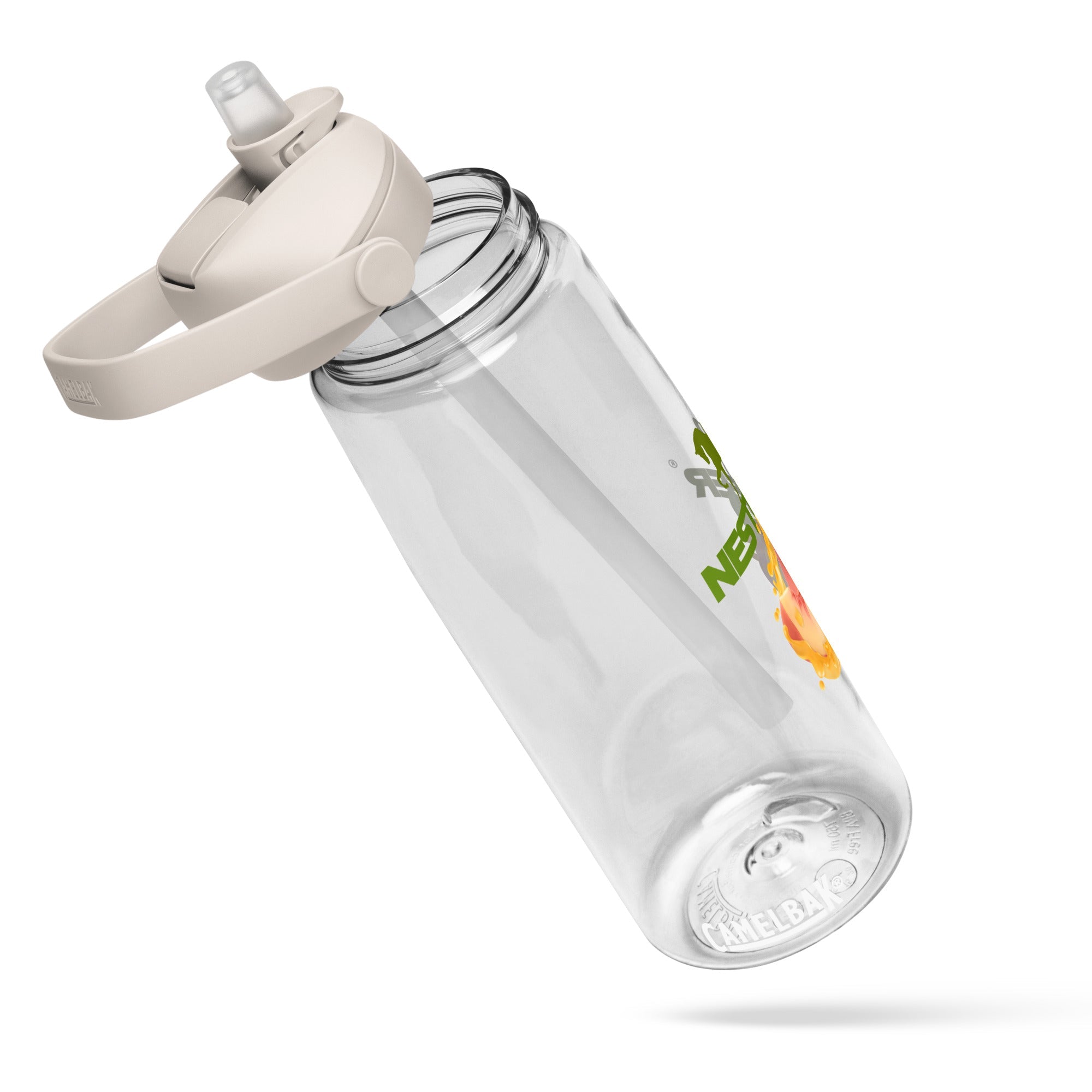 Flip straw water bottle