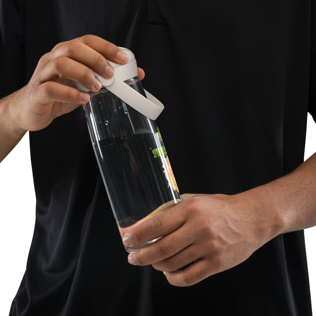 Flip straw water bottle