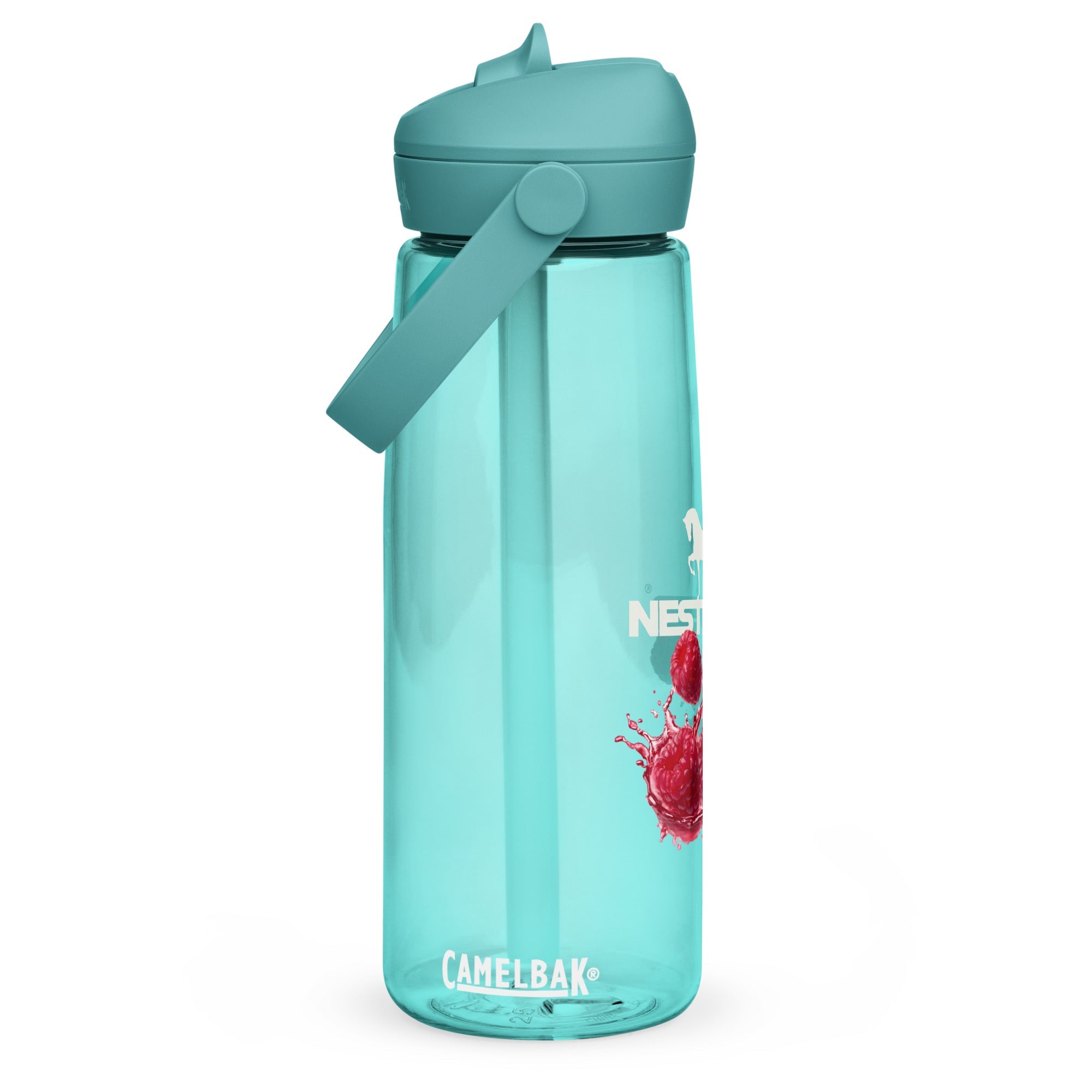 Flip straw water bottle