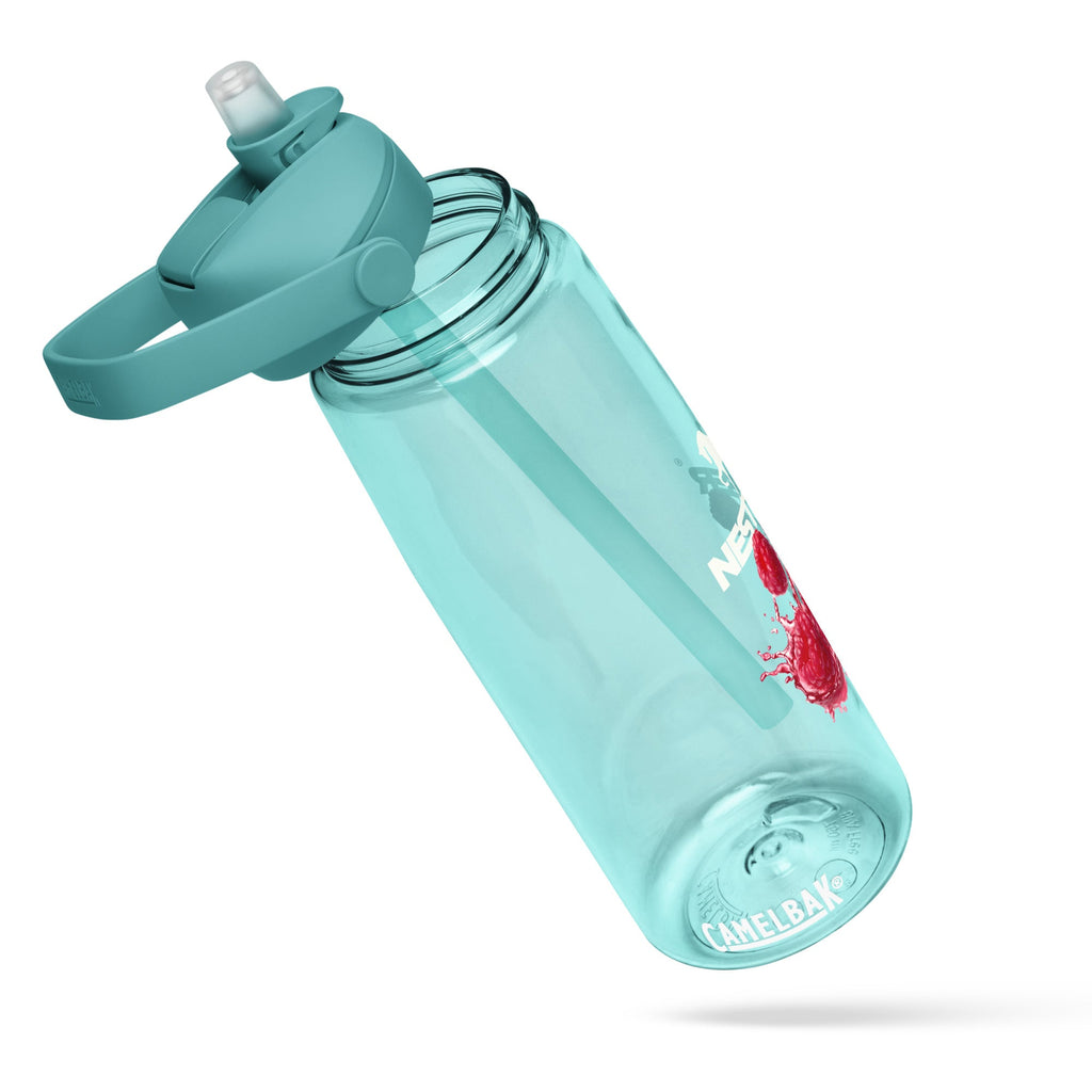 Flip straw water bottle