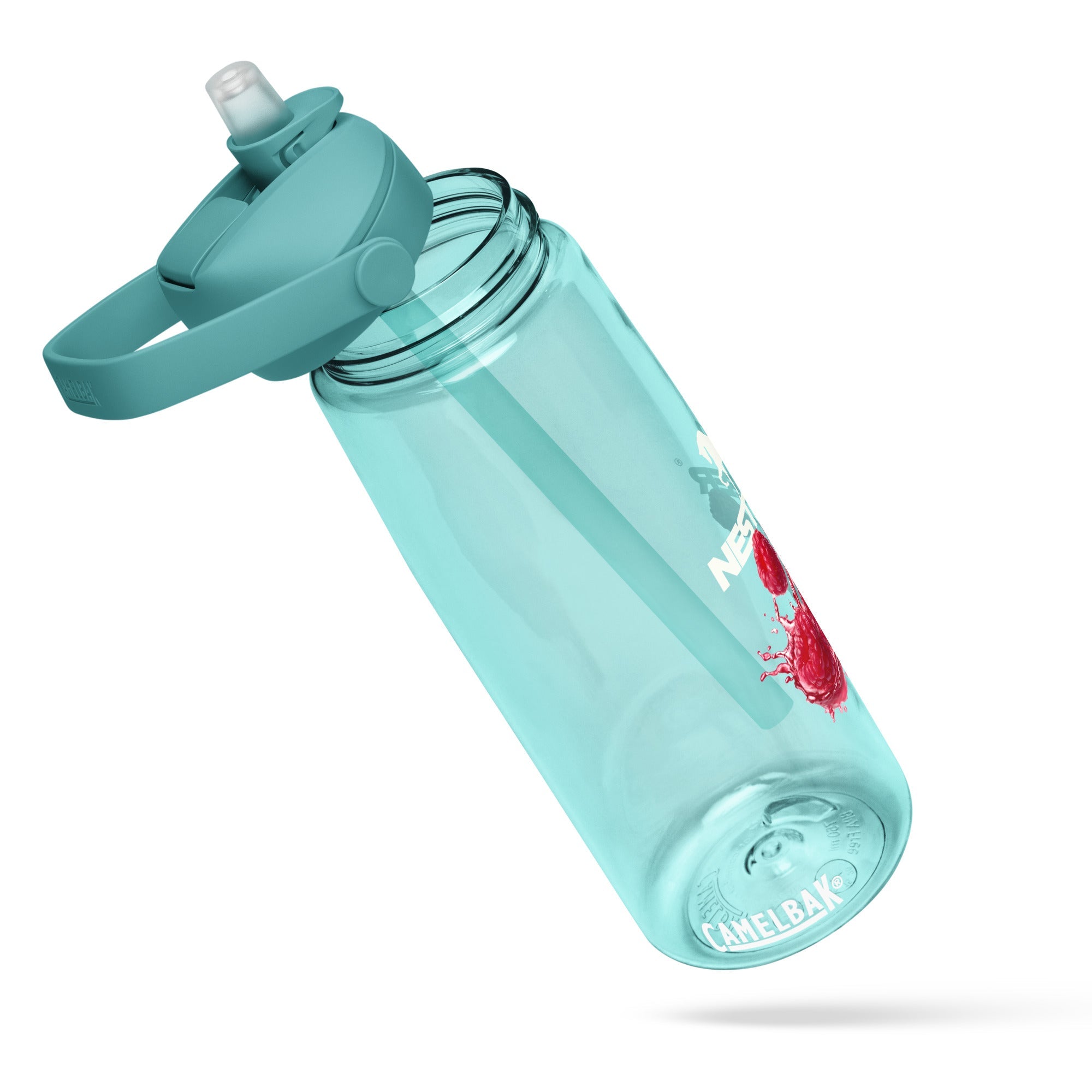 Flip straw water bottle