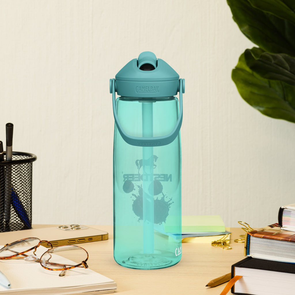 Flip straw water bottle