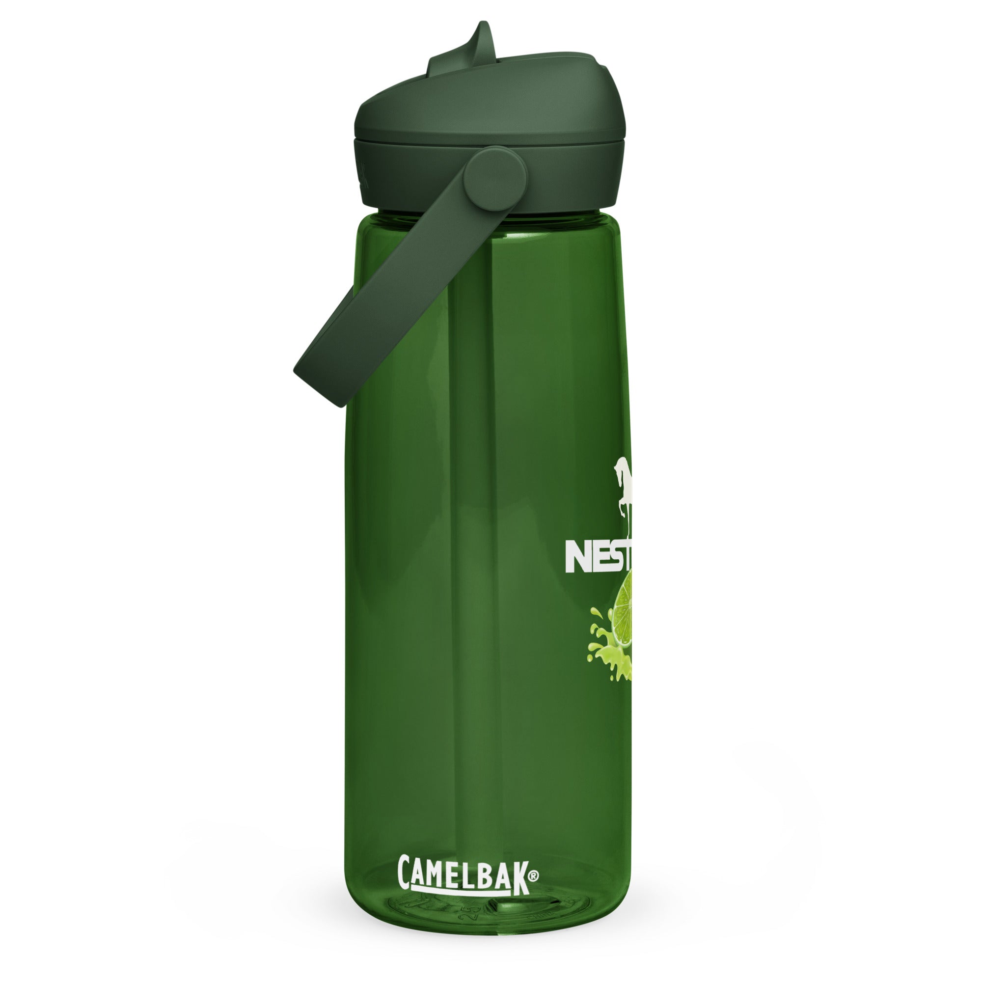 Flip straw water bottle