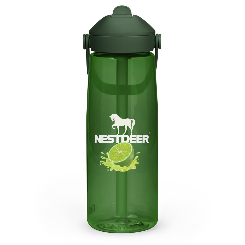 Flip straw water bottle