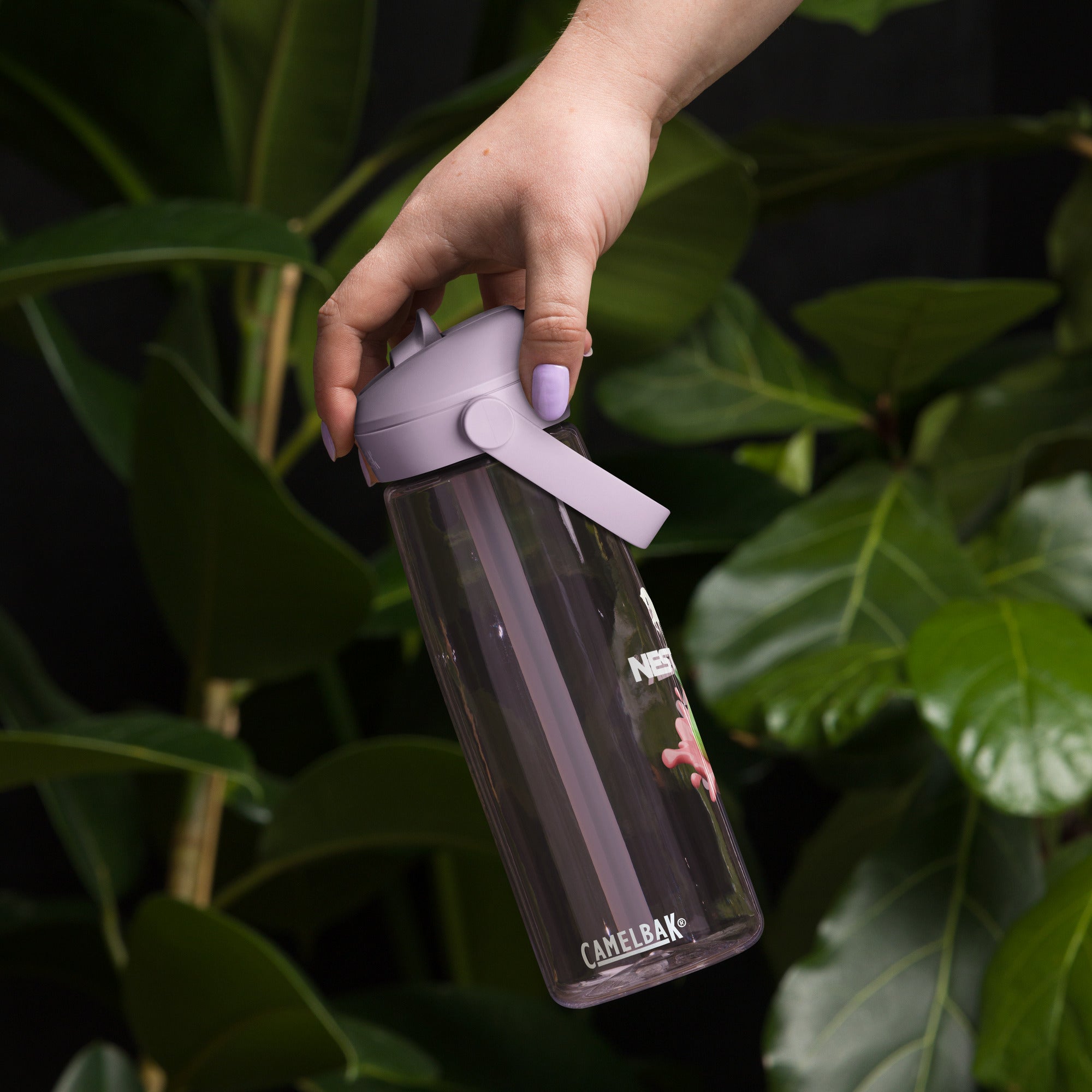 Flip straw water bottle