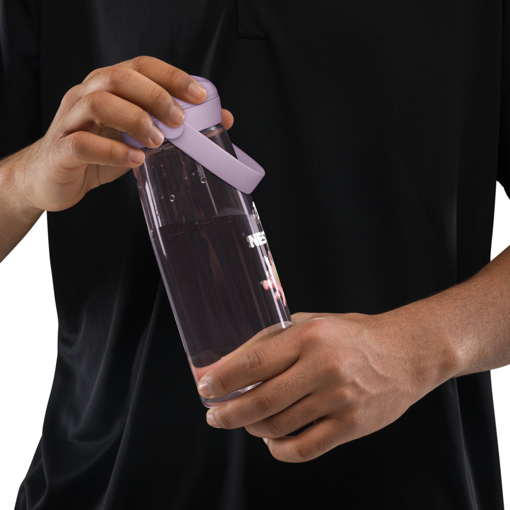 Flip straw water bottle
