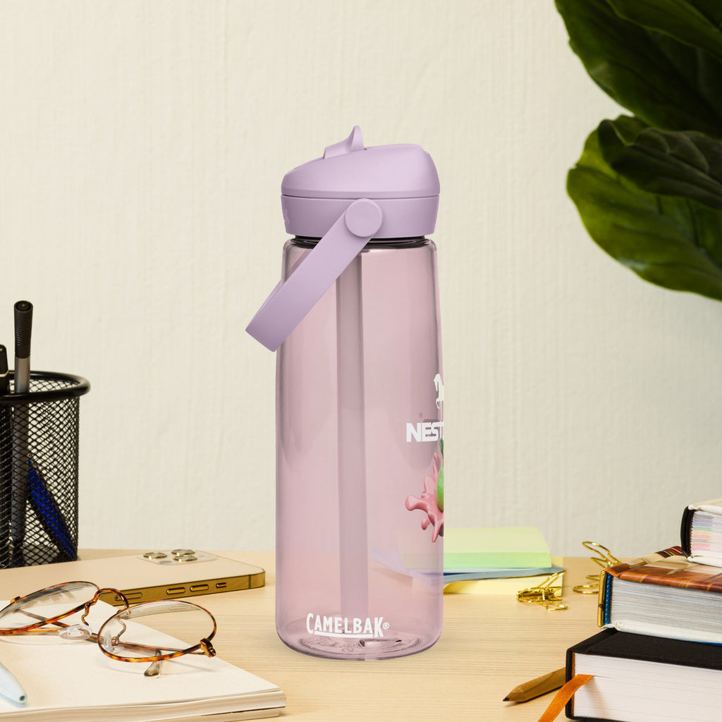 Flip straw water bottle
