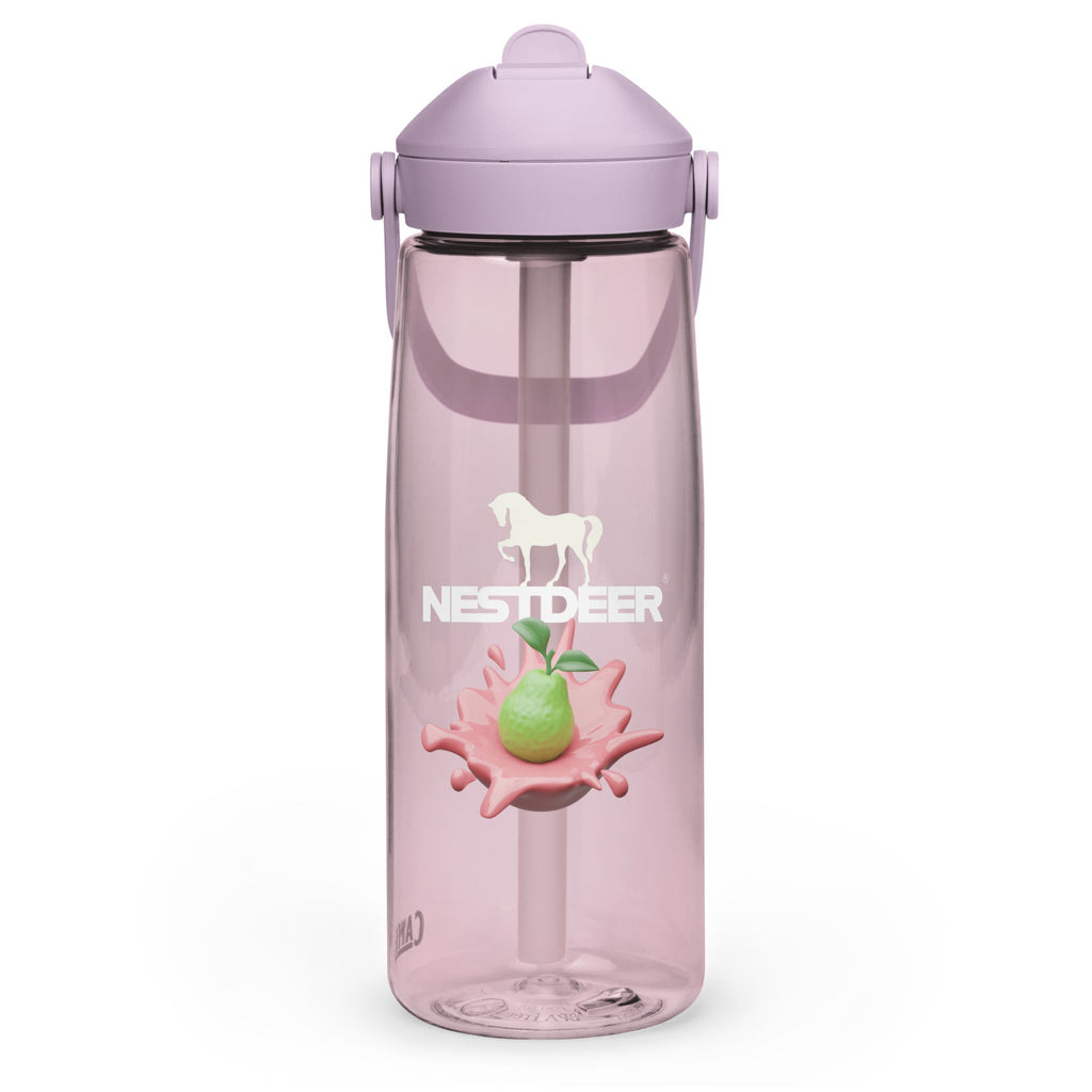 Flip straw water bottle