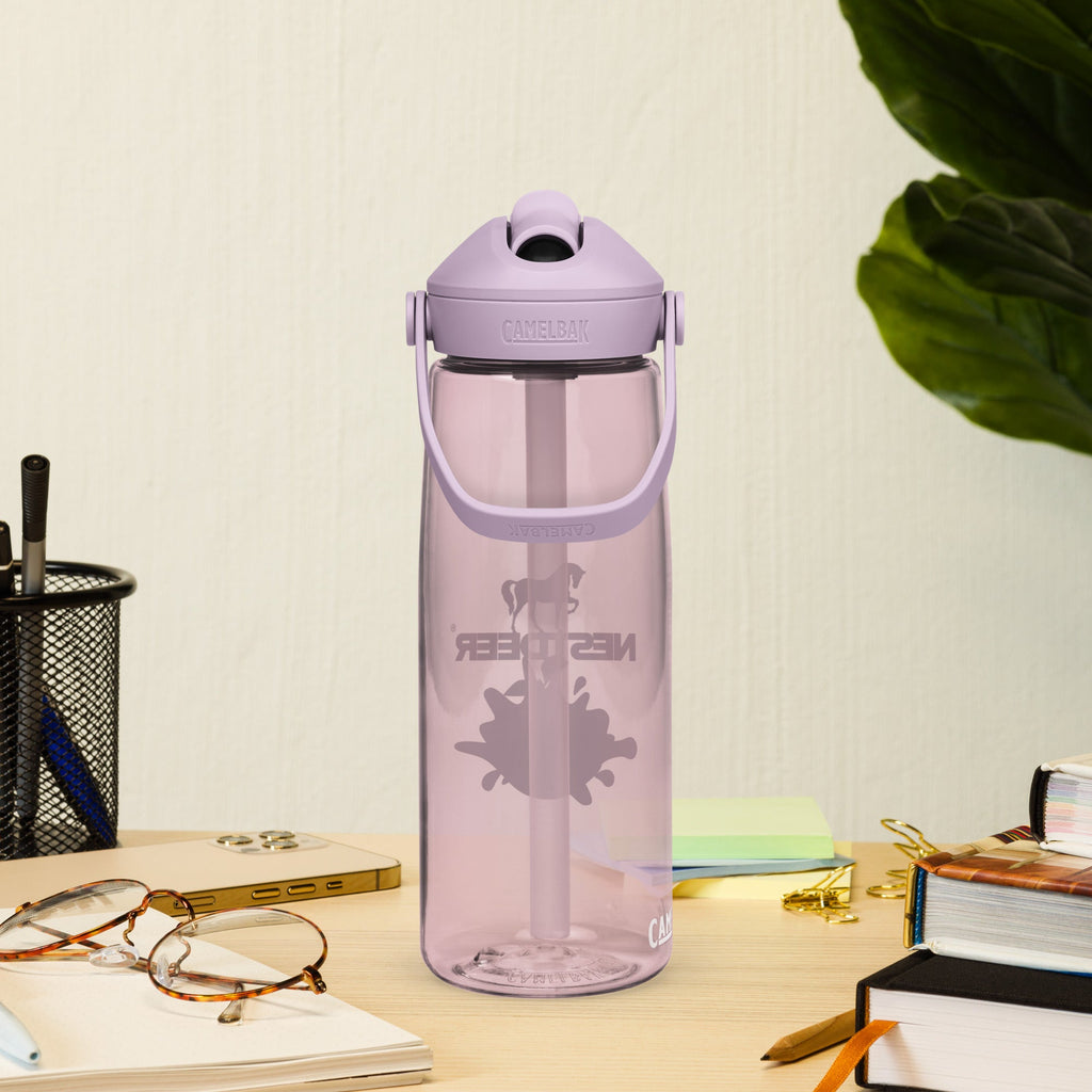 Flip straw water bottle