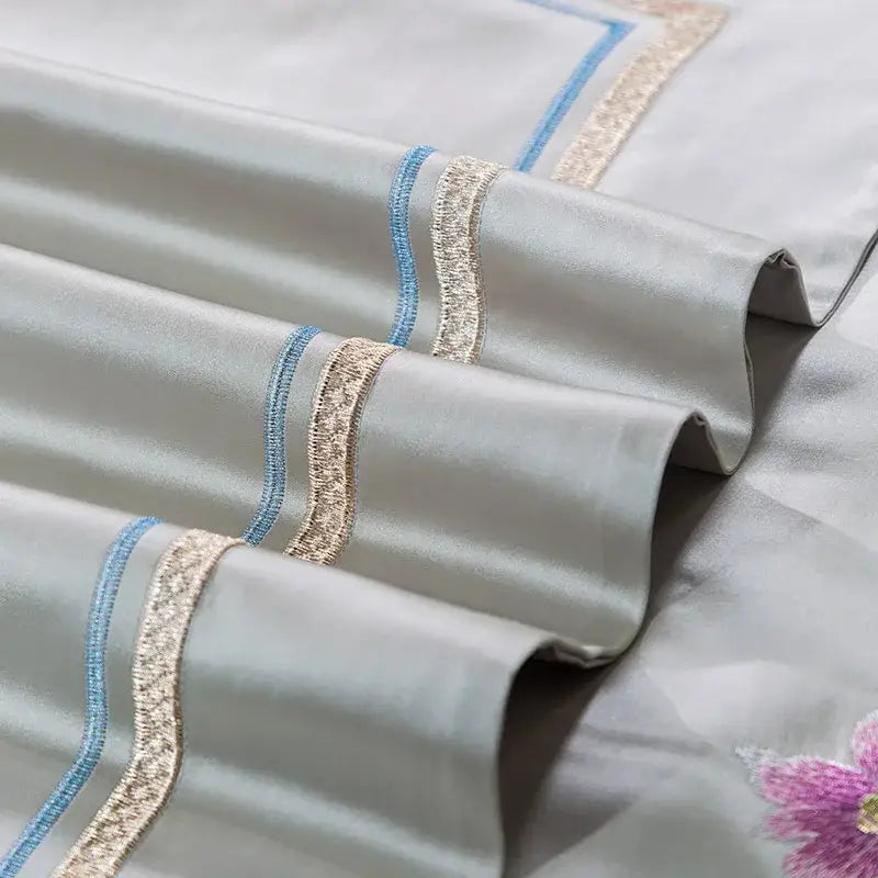 Floral 200s embroidered egyptian cotton bedding set bedroom