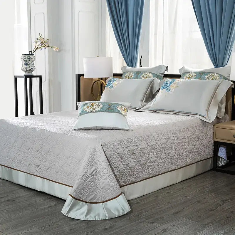 Floral 200s embroidered egyptian cotton bedding set bedroom