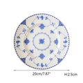Floral blue & white ceramic dinner plate – dining room porcelain dinnerware