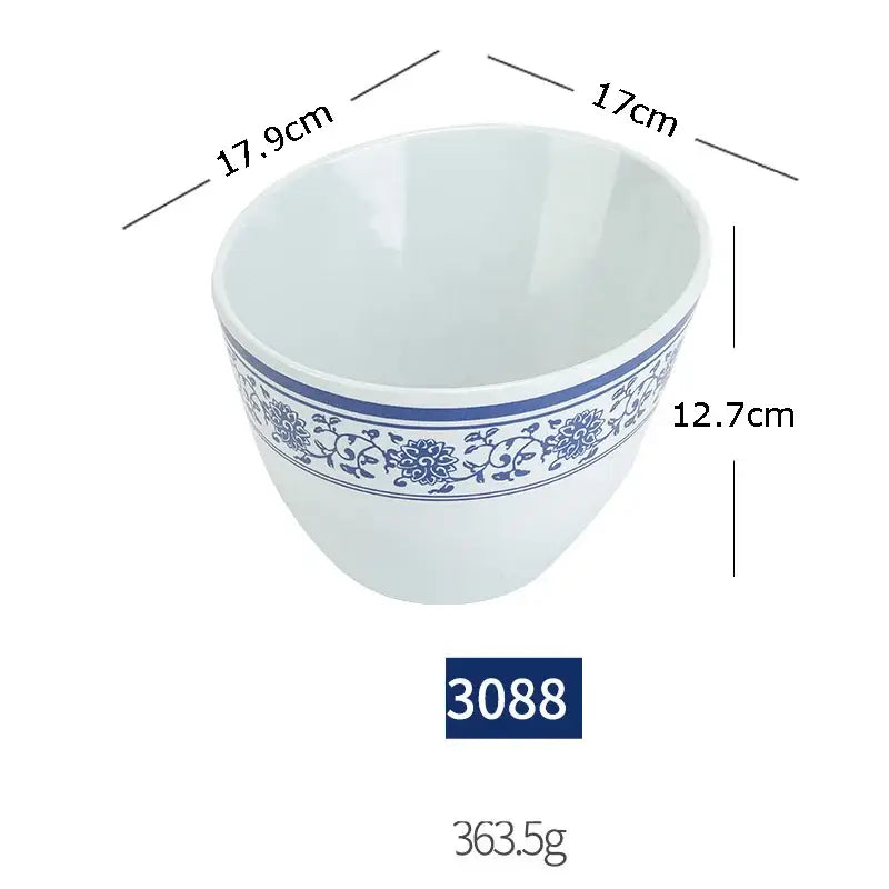 Floral blue & white imitation porcelain dinner set dining room