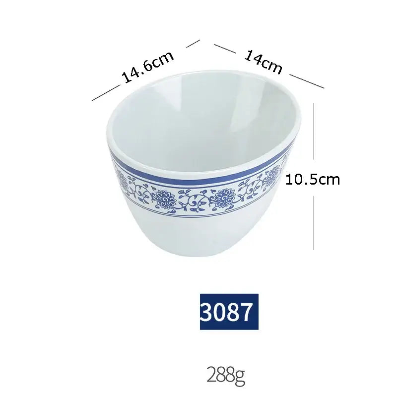 Floral blue & white imitation porcelain dinner set dining room