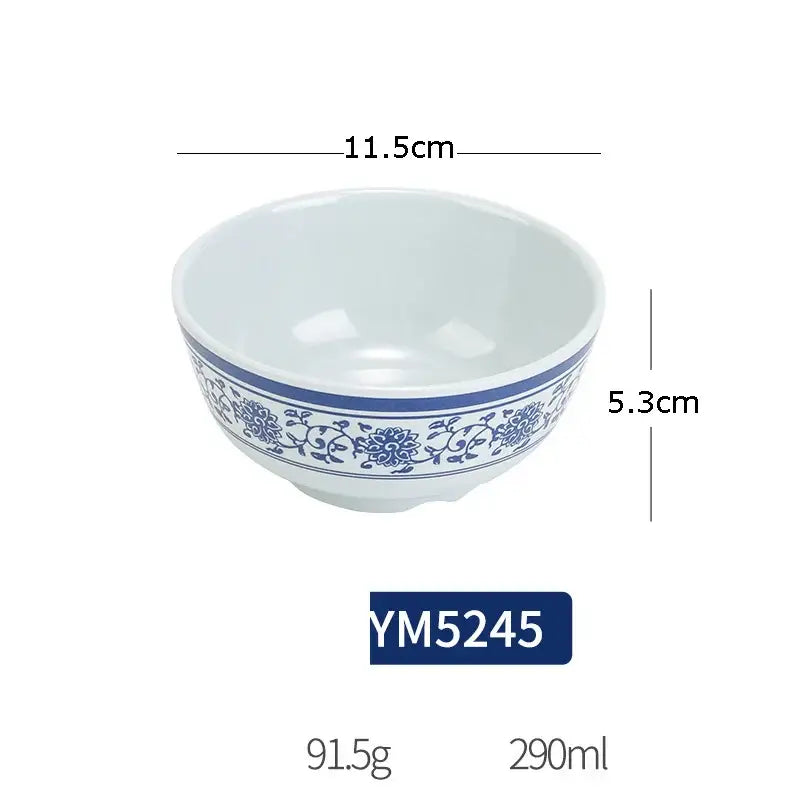 Floral blue & white imitation porcelain dinner set dining room