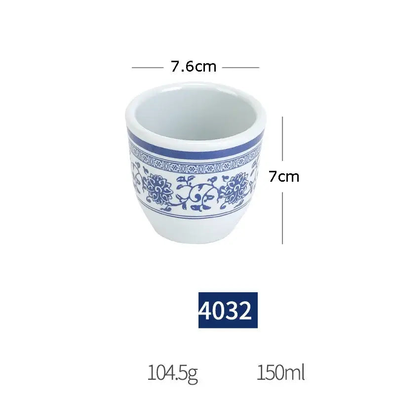 Floral blue & white imitation porcelain dinner set dining room