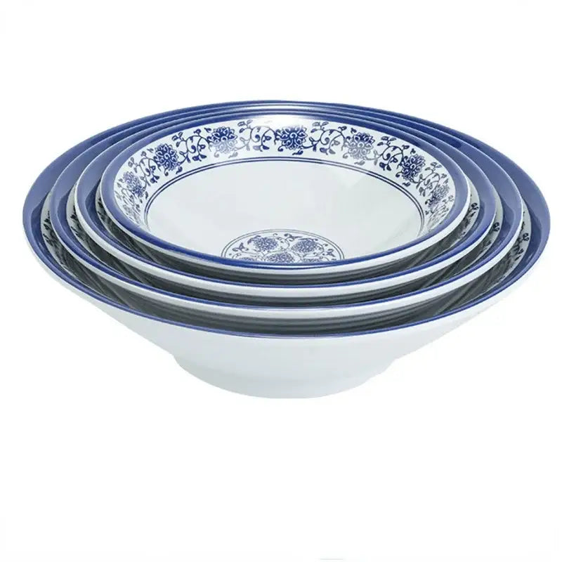 Floral blue & white imitation porcelain dinner set dining room