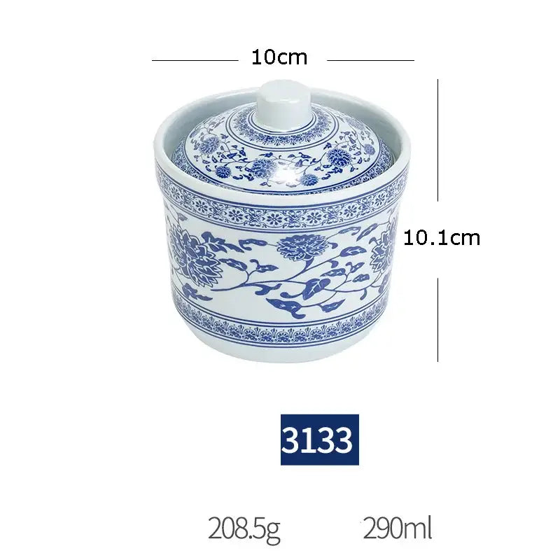 Floral blue & white imitation porcelain dinner set dining room