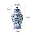 Floral blue & white porcelain tea canister – dining room decor