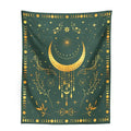 Floral celestial moon phase tapestry bedroom wall decor