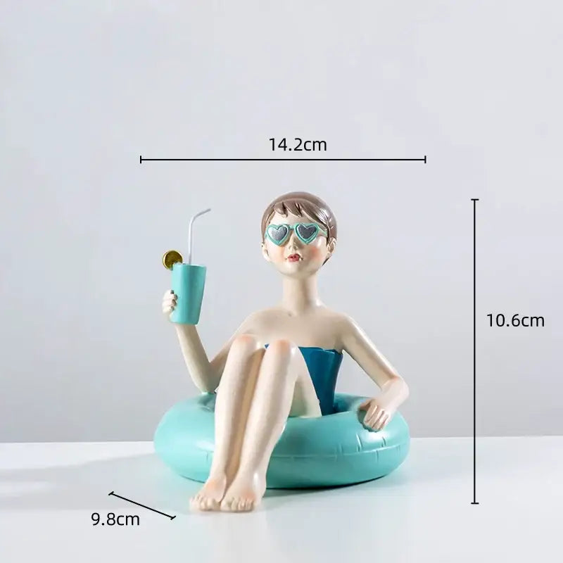 Floral crown woman resin figure sculpture living room decor