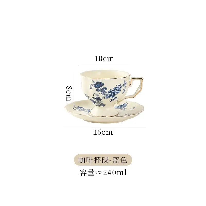 Floral lemon cream porcelain tea set dining room gold trimmed