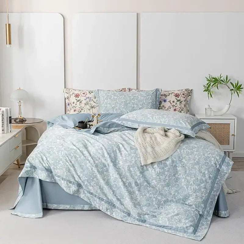 Floral pastel 100s egyptian cotton bedding set for bedroom