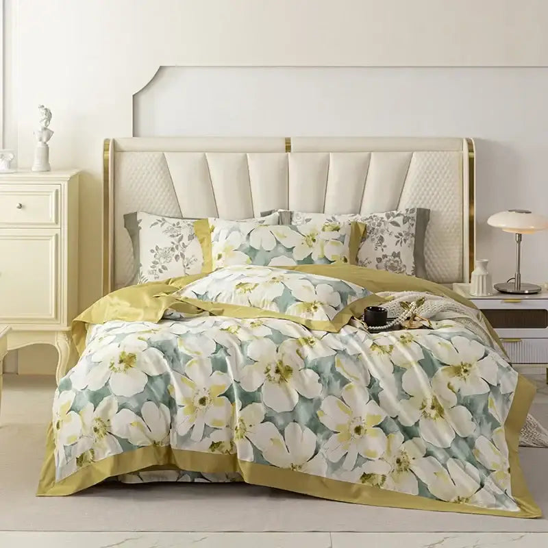 Floral pastel 100s egyptian cotton bedding set for bedroom