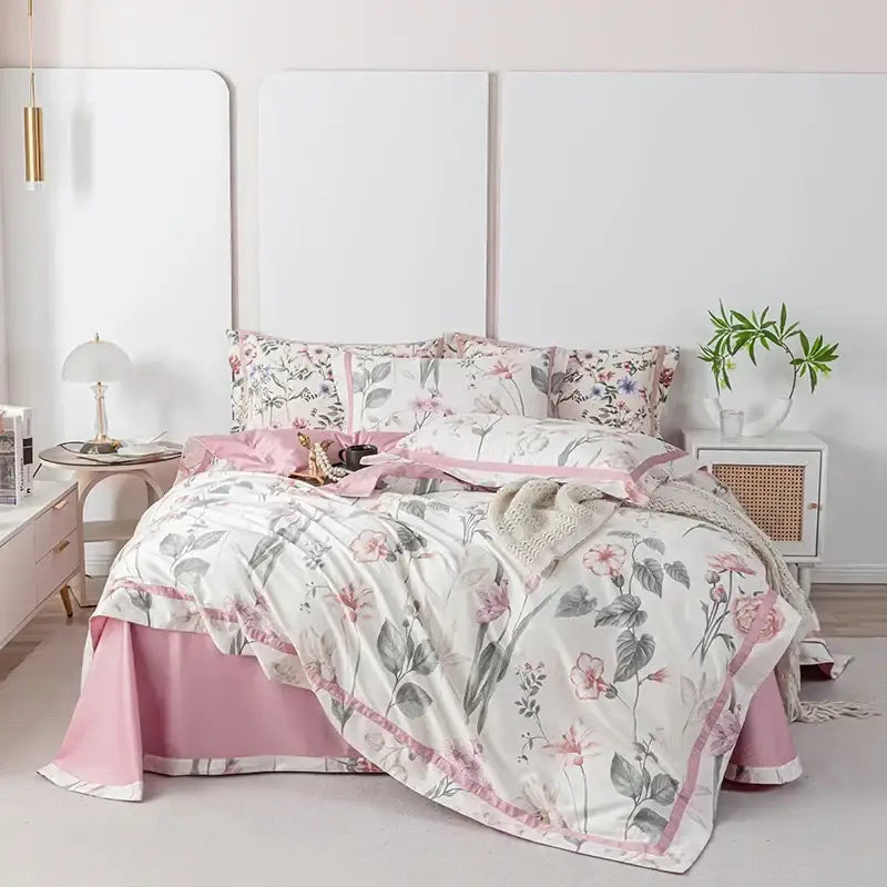 Floral pastel 100s egyptian cotton bedding set for bedroom