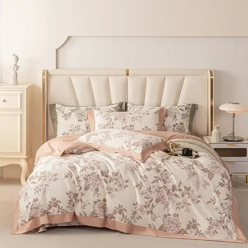 Floral pastel 100s egyptian cotton bedding set for bedroom