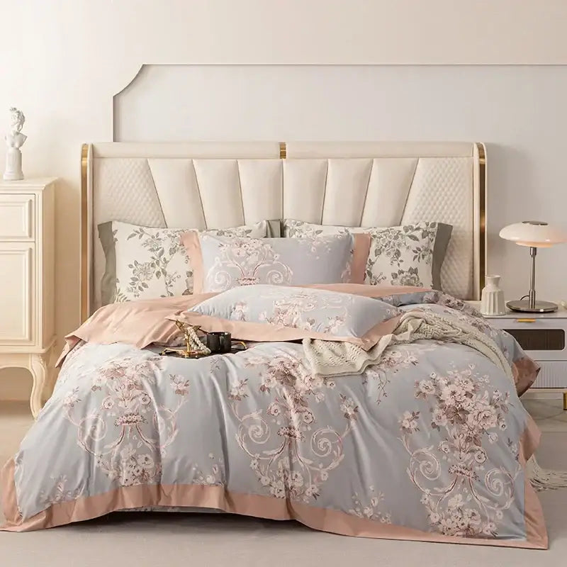 Floral pastel 100s egyptian cotton bedding set for bedroom