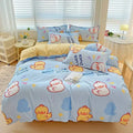 Floral pink & blue rose cotton printed bedding set bedroom comforter