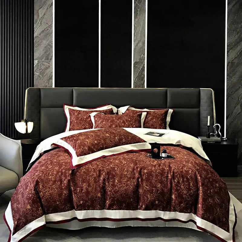 Floral pink egyptian cotton bedding set for bedroom duvet cover