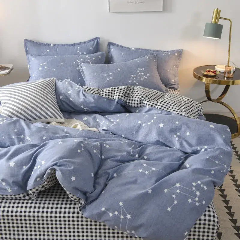 Floral puppy cotton printed bedding set bedroom duvet cover