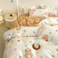 Floral puppy cotton printed bedding set bedroom duvet cover