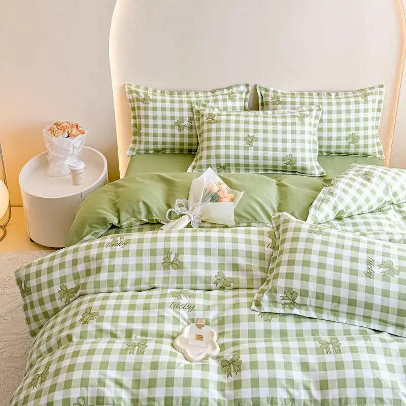 Floral puppy cotton printed bedding set bedroom duvet cover