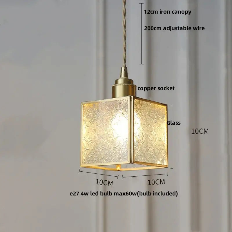 Floral red and amber glass pendant lamp dining room hanging light