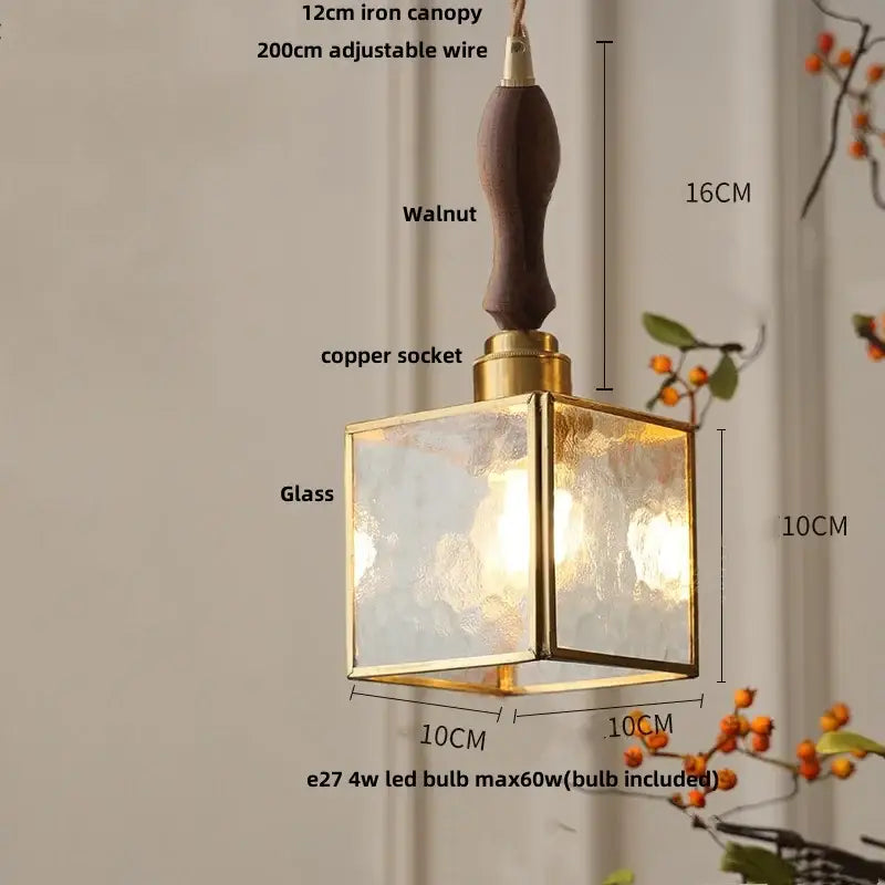 Floral red and amber glass pendant lamp dining room hanging light