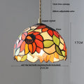 Floral stained glass pendant light dining room colorful glass led