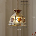 Floral yellow & green glass brass pendant lamp for kitchen