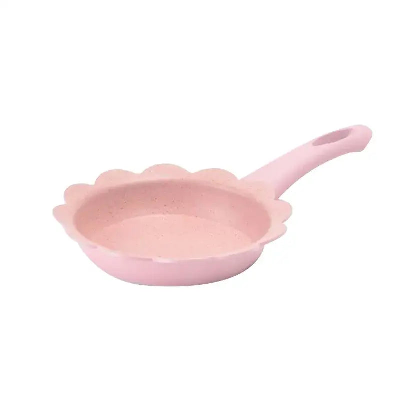 Flower edged pink & light blue baby food pot kitchen cookware set