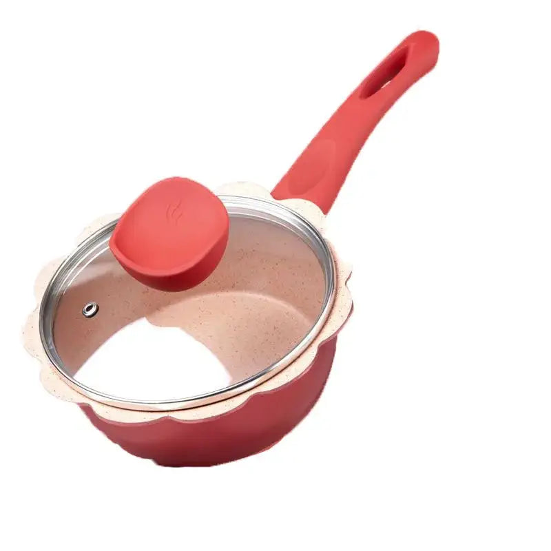 Flower edged pink & light blue baby food pot kitchen cookware set