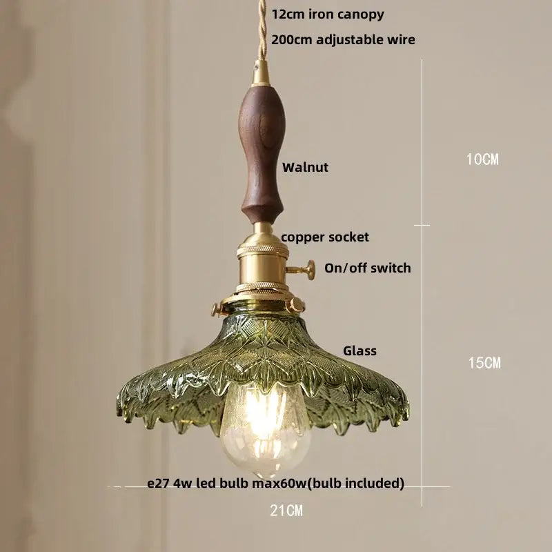 Fluted clear glass pendant light with brass finish – kitchen dining